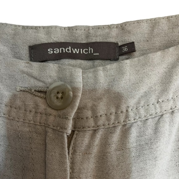 Anthropologie Sandwich cropped linen pants in oatmeal size S excellent condition - Picture 4 of 10